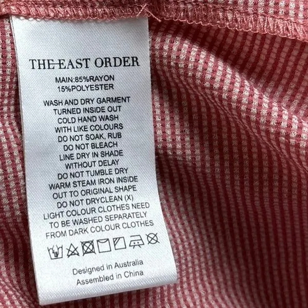 The East Order Pink Pinstripe Button Front Square Neck Long Sleeve Blouse Top XL - Image 7