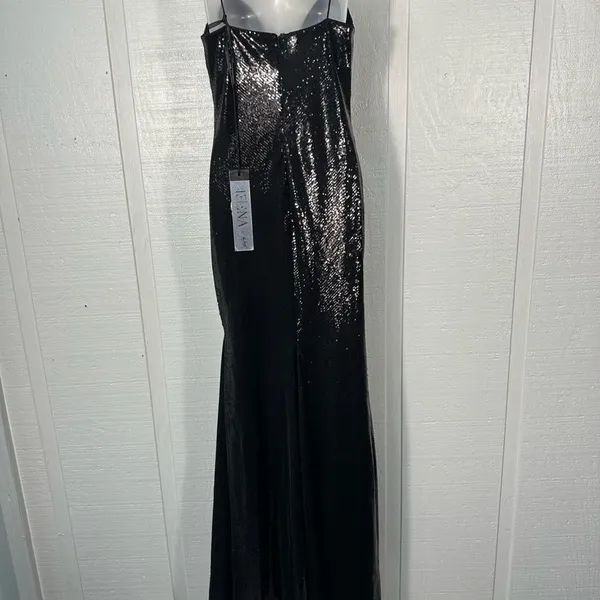 MAC DUGGAL Black Sequined Spaghetti Strap Mermaid Dress Size 4 NWOT - Image 7