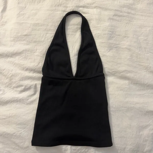 ZARA Ribbed Halter Top black - Image 2
