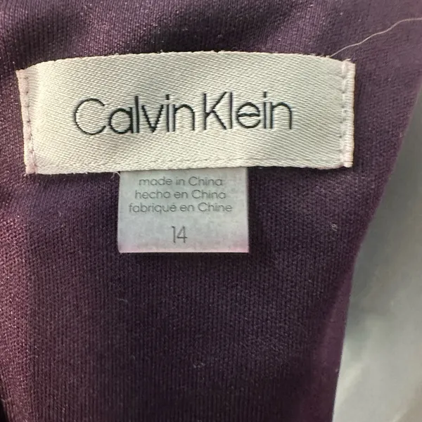 CALVIN KLEIN Women’s Burgundy Dress Size Medium EUC - Image 9