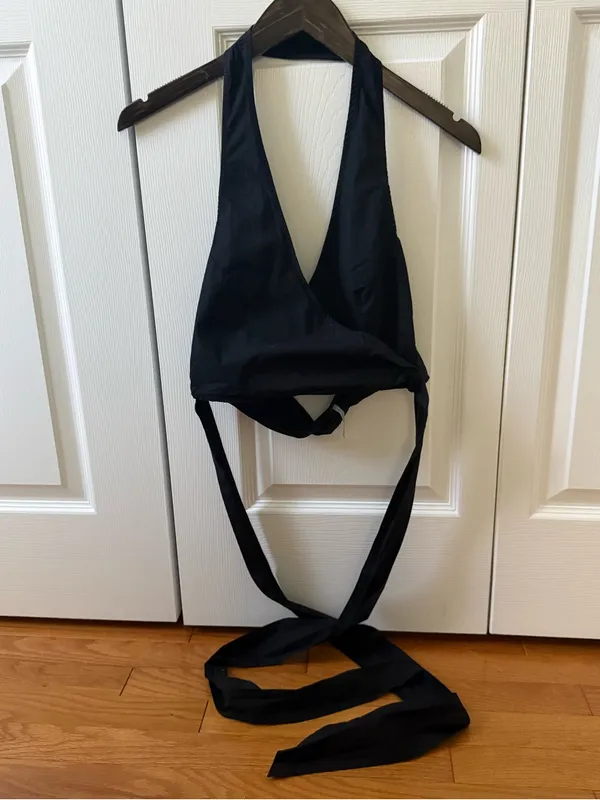 Free People Black Wrap Halter Neck Tank - Image 2