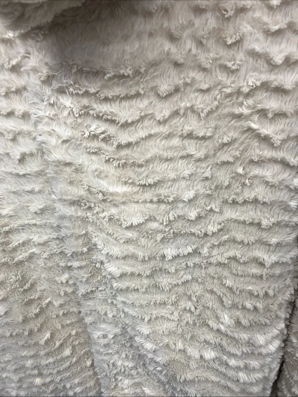 Patagonia Women Cream High Pile Fleece Jacket Asymmetric Collar Pelage Medium - Image 2