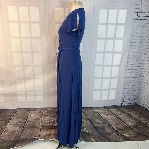 Lulu’s Heart of Marigold Blue Wrap true Maxi Dress size xs - Image 9