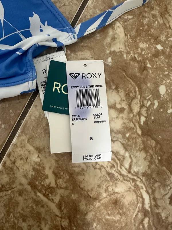 Roxy Bikini Top Blue Floral - Image 3