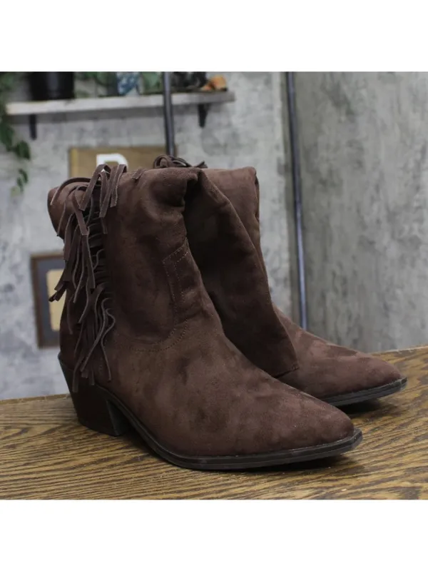Universal Thread Patsy Tall Fringe Western Boots Cowgirl Chocolate Brown 11M - Image 2