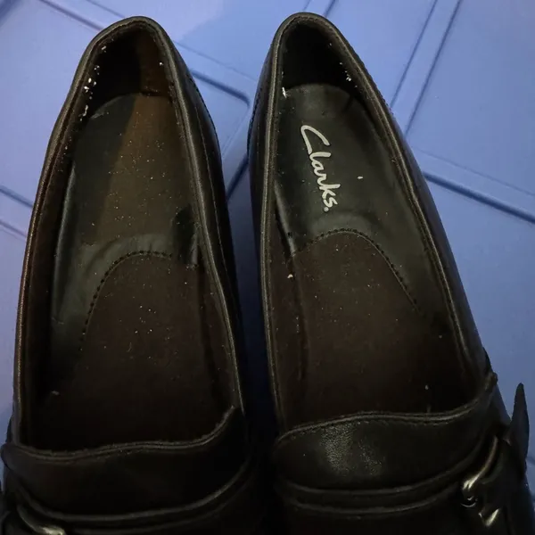 Clarks Black Leather Loafers Size 7 - Image 6