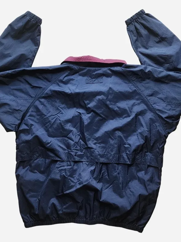 Port Authority Navy Bomber Jacket with Burgundy Collar - Image 3