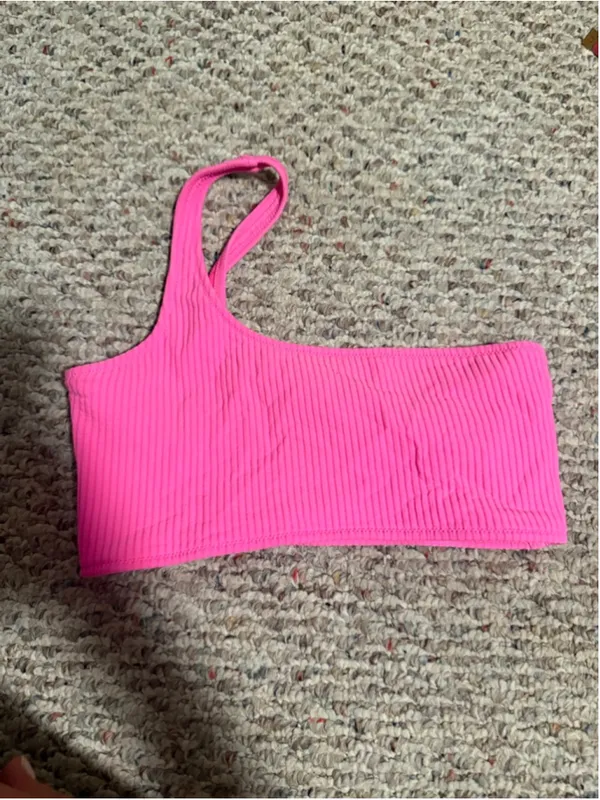 Triangl Ribbed One Shoulder Bikini Top- Size Large - Image 2