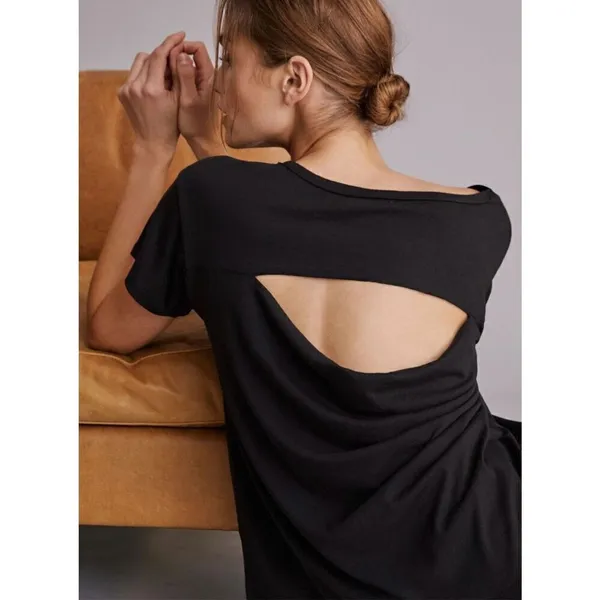 Anthropologie Daily Practice Draped Cut Out Top Sz XS Black - Image 2