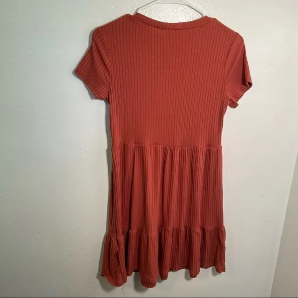 Lily Rose Women's Size Small T-Shirt‎ Dress Crewneck Short Sleeve Ribbed Tiered - Image 10