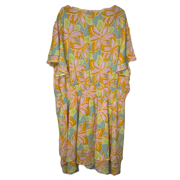 Michelle McDowell‎ Women's Dress Colorful Floral Print Midi Smocked Waist XXL - Image 7