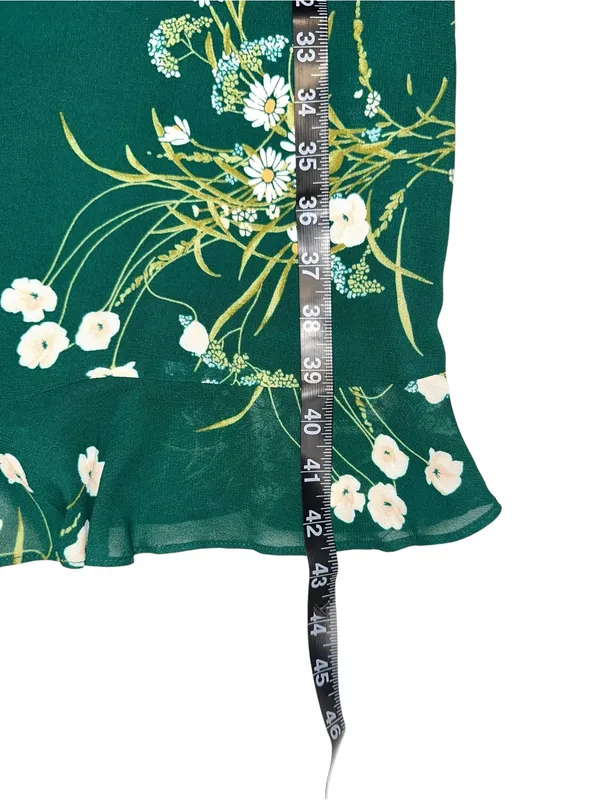 Reformation Rosi Dress Green Floral Short Sleeve Sweetheart Neck 8 in Buena - Image 11