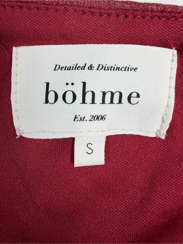 Bohme Tiered Ruffle Mini Dress Red Shimmer Cottagecore‎ Boho Small - Image 3