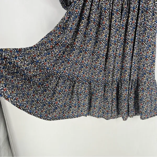 Elloh Multicolor Ditsy Floral Smocked 3/4 Puff Sleeve Tiered Midi Dress‎ Prairie - Image 7