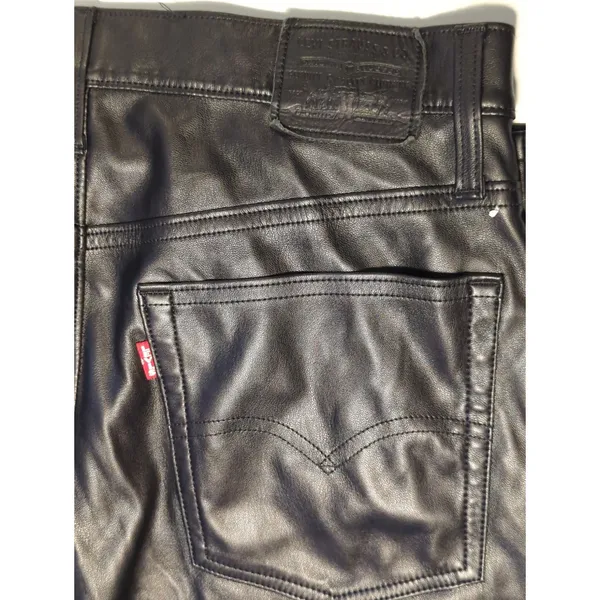 RTR Levi's Black Faux Leather Baggy Straight Pants Size 27 4 Solid black - Image 14