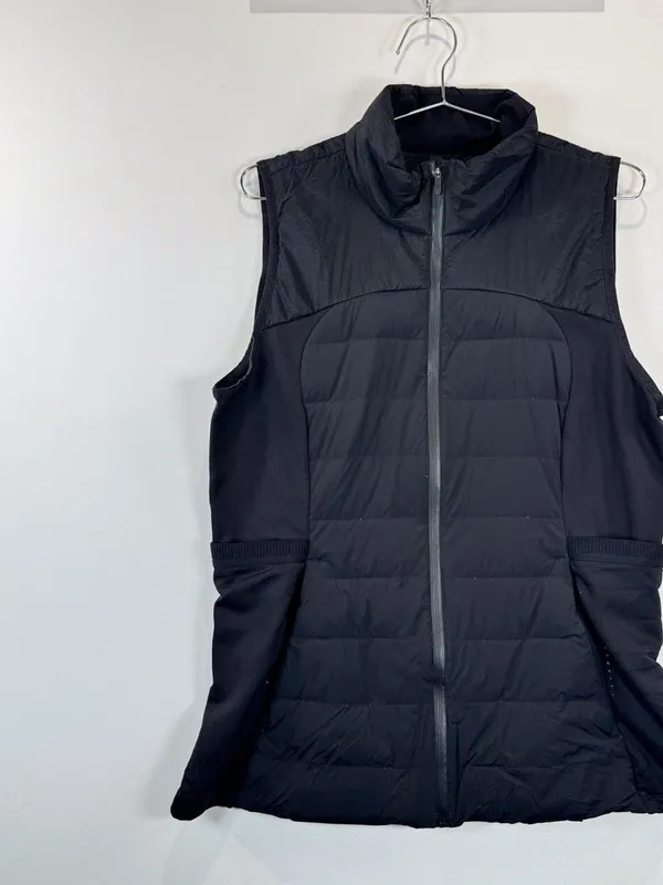 Lululemon Women Vest True Black Goose Down For It All Puffer Outdoor Size 14 - Image 5