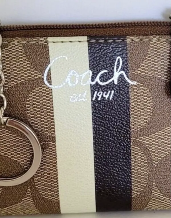 Coach VINTAGE Signature Heritage Stripe Mini Skinny ID Case - Image 3