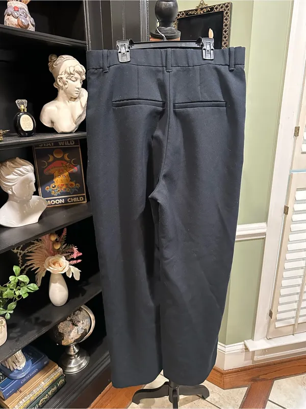 Abercrombie & Fitch Dark Blue High‑Waisted Wide‑Leg Trousers – Size 12 - Image 5