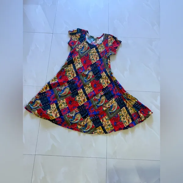 Multi colored cotton dress MULTI-COLOR Floral DRESS Young WomanSummer Spring s - Image 15