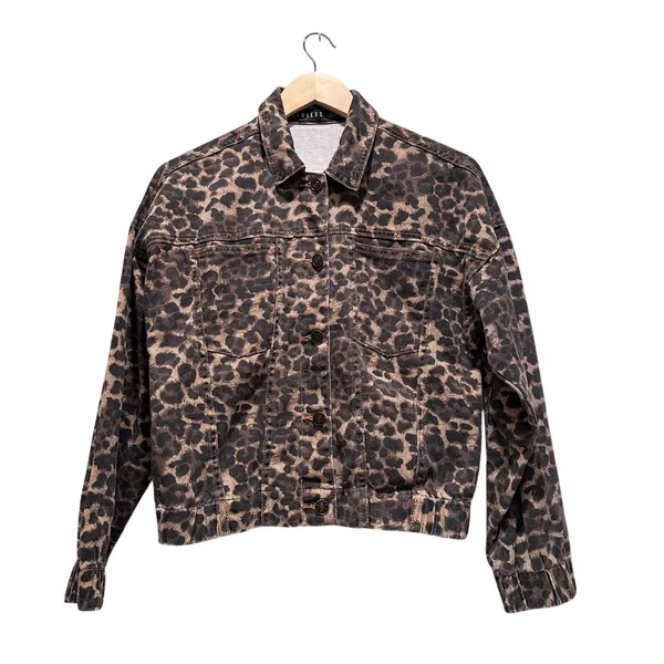 Lioness‎ Carmela Leopard Print Denim Jacket Size XS - Image 2