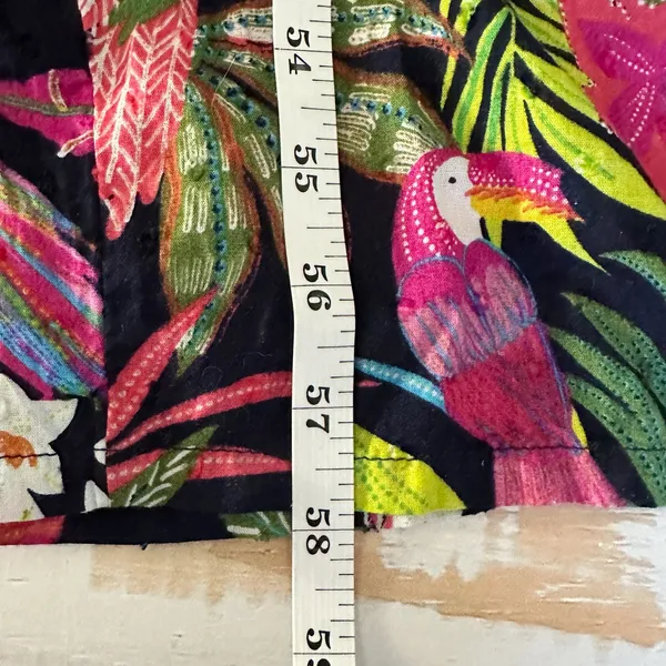 Crown & Ivy Sleeveless Smocked Bodice Dark Floral Parrot Maxi Dress Size XXL - Image 3