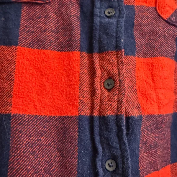 Aerie LumberJane Red & Blue Buffalo Plaid Soft Brushed Flannel Shirt - size M - Image 5