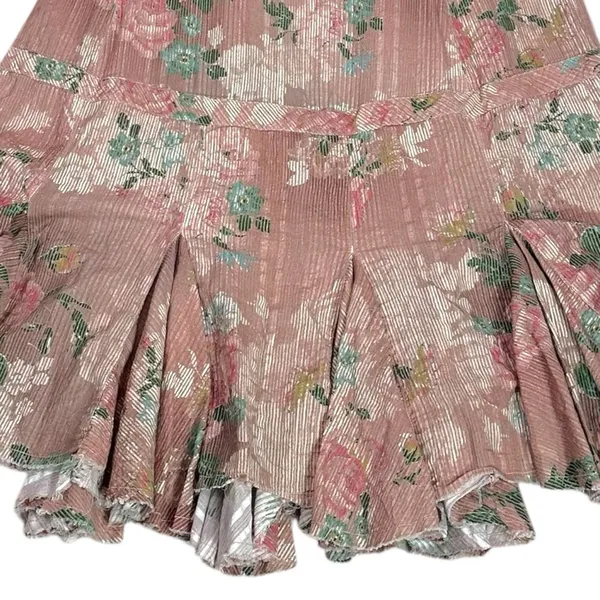 Free People Ethereal Dainty Cottage Prairie Bordeaux Floral Maxi Skirt Large - Image 13