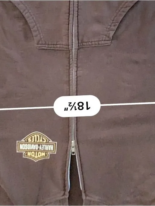 Harley Davidson Womens Hoodie Brown Full Zip Ocean State Warwick RI Cotton Blend - Image 9