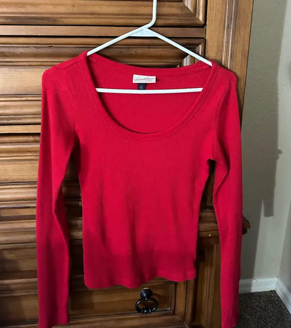 Target Universal Thread Red Ribbed Long Sleeve - Image 2