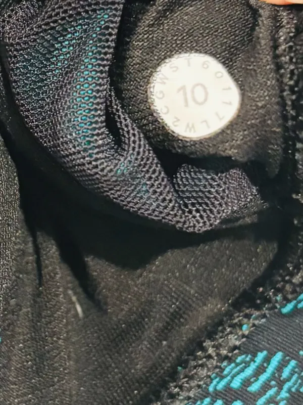 Lululemon Free To Be Strappy Sports Bra Black Teal Floral Abstract Print Size 10 - Image 6