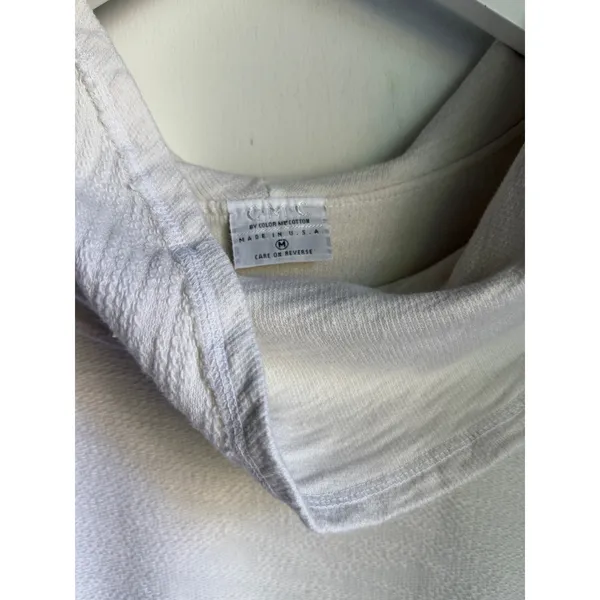 CMC Color Me By Cotton White Textured Cowl Neck Tunic Top Medium USA Made - Image 11