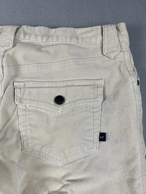 Abercrombie & Fitch Off-White Y2K low rise split hem corduroy Size: 0 - Image 6