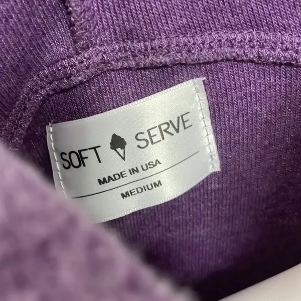 Soft Serve cloud cotton purple hoodie medium - Image 3