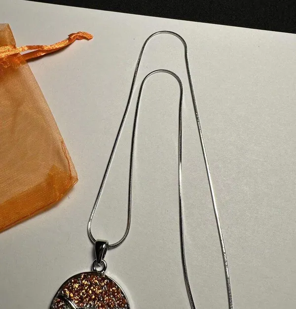Rhinestone Texas Longhorn Round Pendant Silver Tone Chain Necklace NWOT - Image 10