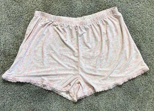 Rene Rofe 2 Piece Pajama Shorts Set Pink and White size Medium - Image 8