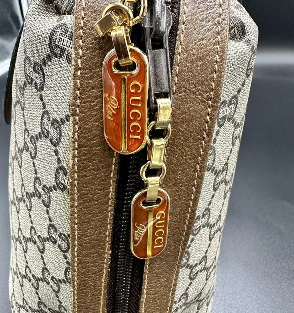 Gucci Brown Plus GG Coated Canvas Boston Bag - Image 6