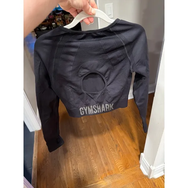 Gymshark Flex Sports long sleeve crop top black women's XL - Image 3