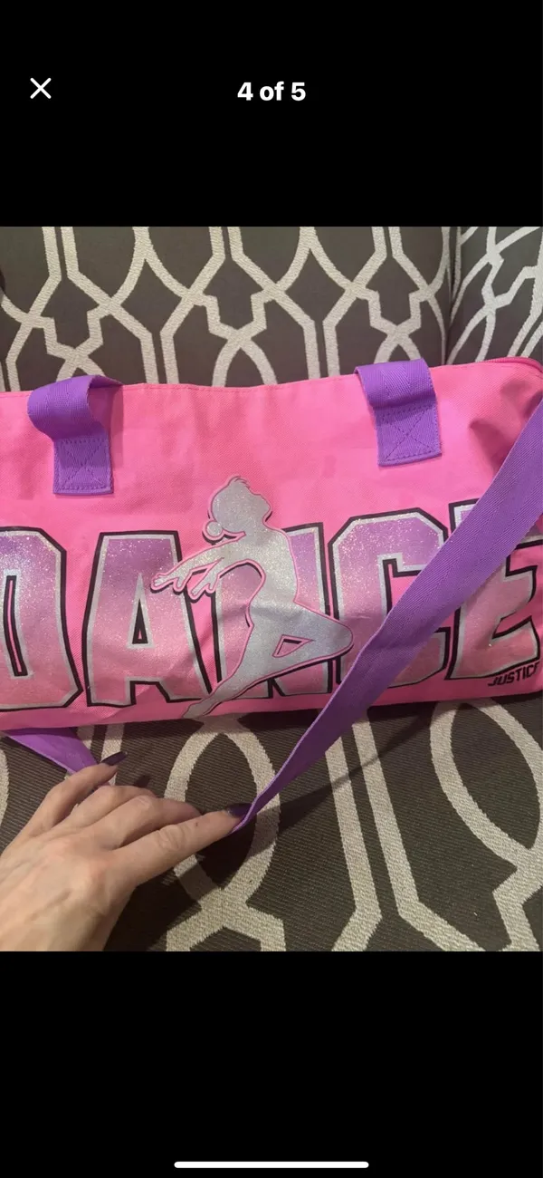 Justice Pink Dance Duffel Bag – Great Condition! - Image 3