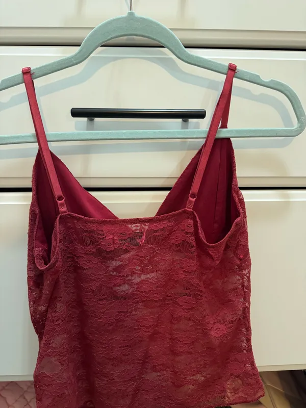 Edikted Red Lace Tank top - Image 3