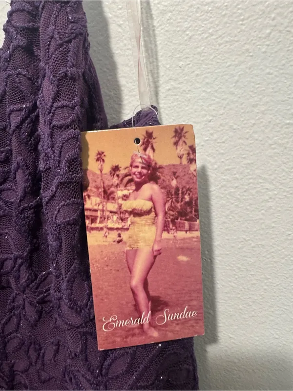 Emerald Sundae Purple Lace Mini Dress - Image 4