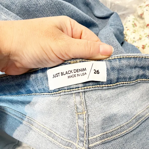 Just Black Denim Slim Cropped Wide Leg Mid Rise Jeans Blue 26 - Image 3