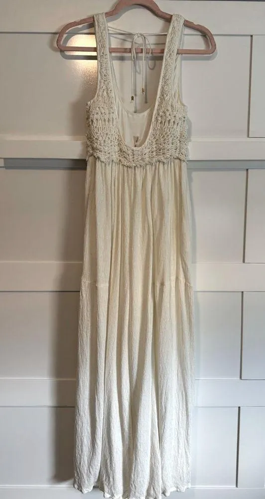 Free People Soleil jumpsuit romper crochet linen One Piece, XS - Image 8