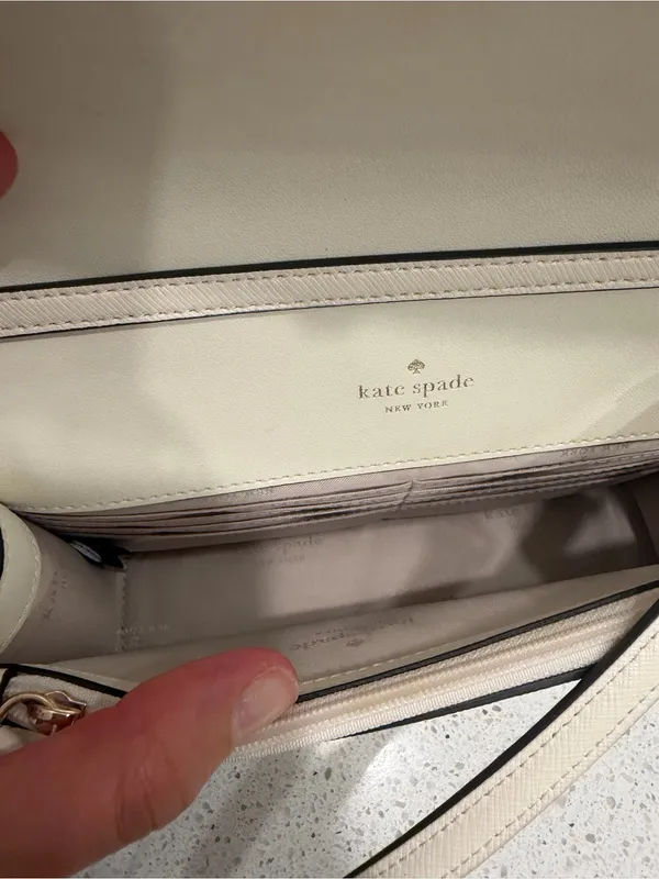 Kate Spade Madison Flap Crossbody Bag White Leather Purse KC430 Small EUC - Image 8