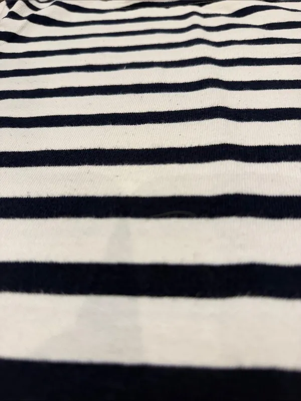 J. Crew Navy and White Striped Boatneck 3/4 Sleeve Top Large C60-034 - Image 4