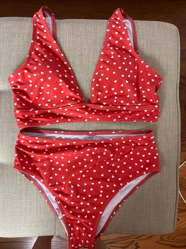 SheIn Two Piece Red Swimsuit - Image 2
