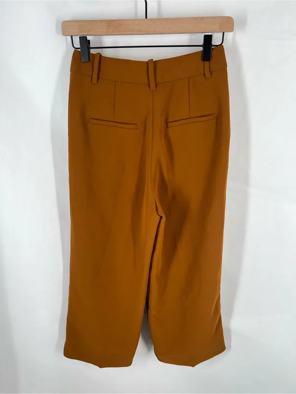 Aritzia Wilfred The Effortless Pant Cropped Caramel Brown Pleated Pants Size 2l - Image 7