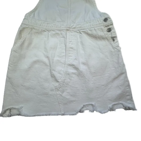 Envy White Denim Overall Skirt Womens Small‎ Pinafore Dress Mini Festival Boho - Image 3