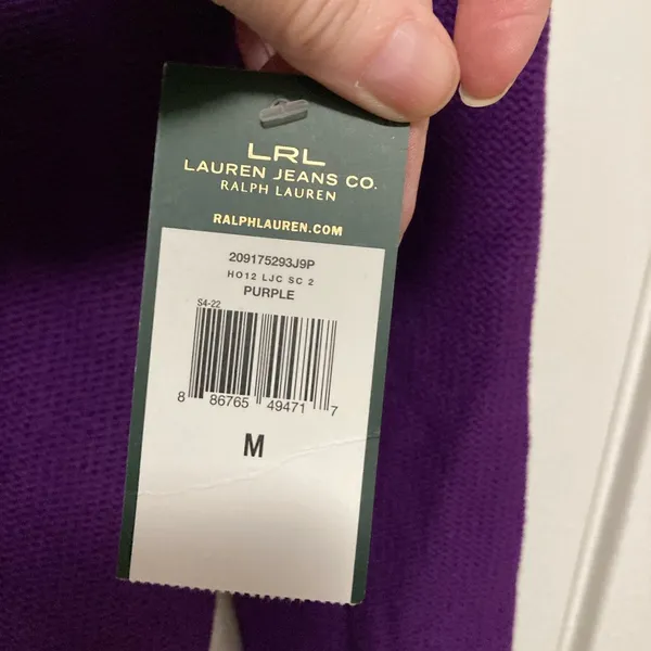 Ralph Lauren *Lauren Ralph Lauren Lauren Jeans Co. New Purple Shawl Collar Button Knit Sweater #PW - Image 6