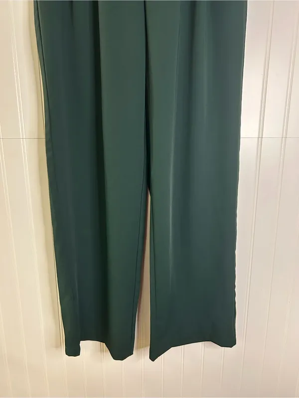 Halara High-Waist Wide Leg Trousers in Dark Green Size Small - Image 4