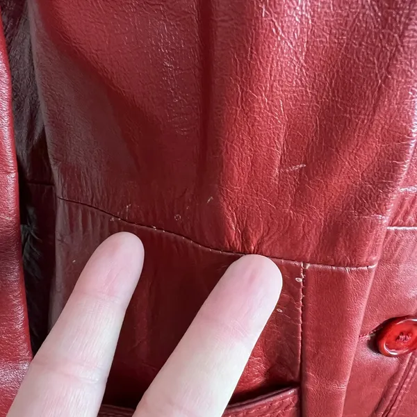 Vintage WINLIT Leather Jacket Womens Small M Red Rust Mod Gogo Hipster 1960s‎ 13 - Image 9